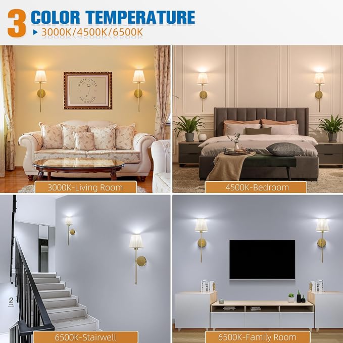 Battery Operated Wall Sconce Set of 2,Beige-Gold Rechargeable Wall Lights with 10400mAh Dimmable Bulbs and Remote, 9 Colors Wireless Wall Lamps for Bedroom Living Room Hallway