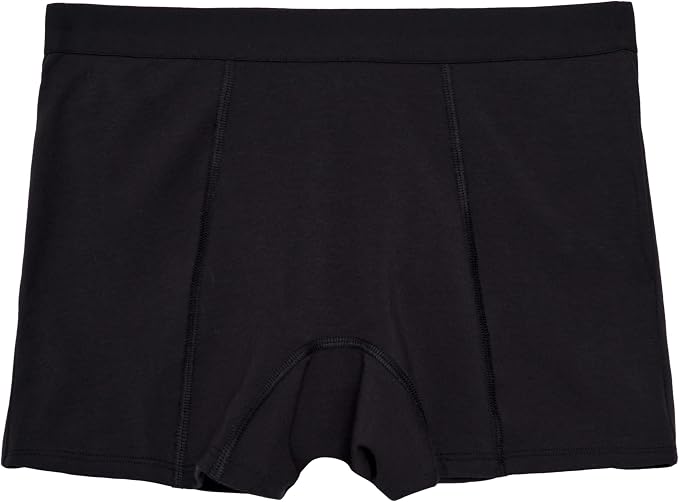 THINX Ultra-Soft Period Underwear, Overnight Boy-Shorts Leakproof, Holds Up to 12 Regular Tampons*, Period Underwear for Women, Reusable & Controls Odor, Black, L