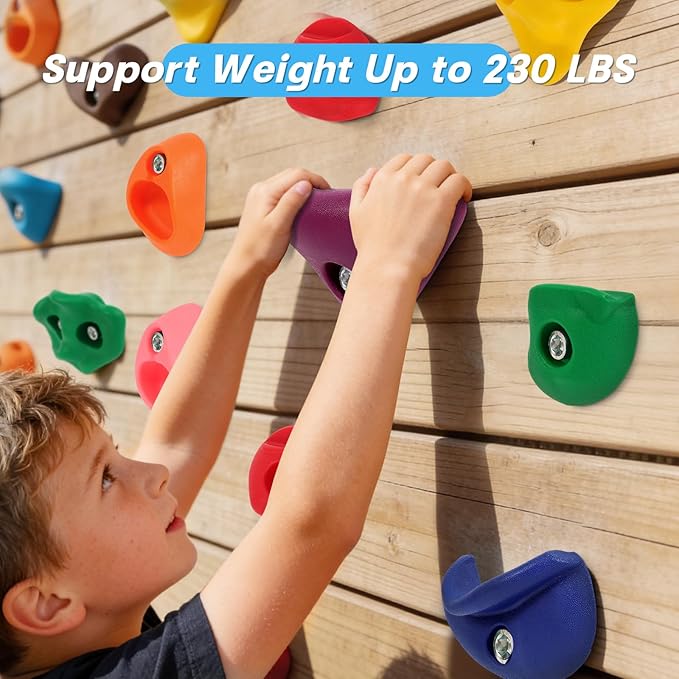 32 PCS Rock Climbing Holds for Kids,Rock Climbing Wall Grips Climbing Rocks Wall Kit for Indoor and Outdoor Playground Play Set with Hardware（Style B）