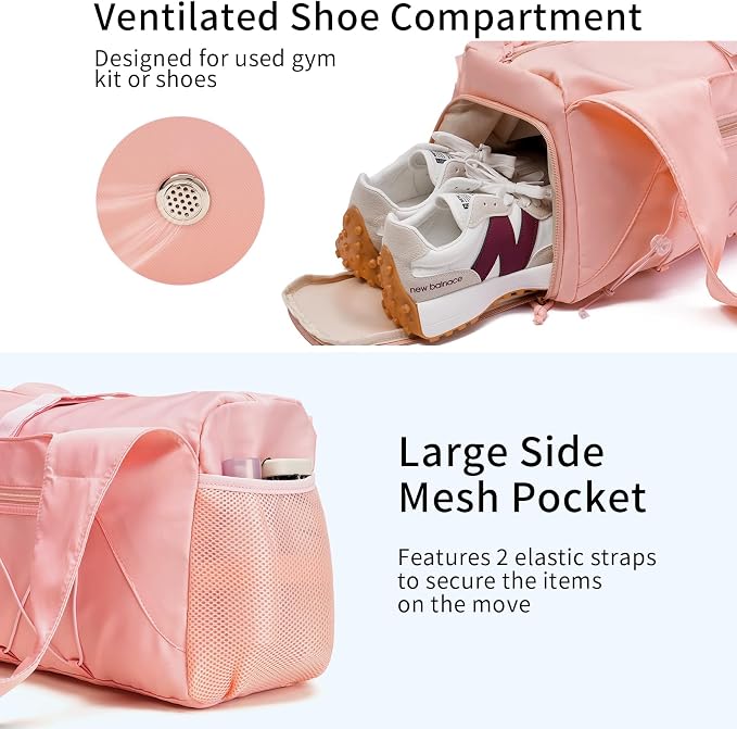 Handbag for Women Yoga Bag Large Capacity Yoga Pad Buckle with Shoe Compartment Water Bottle Sports Gym Bag Travel