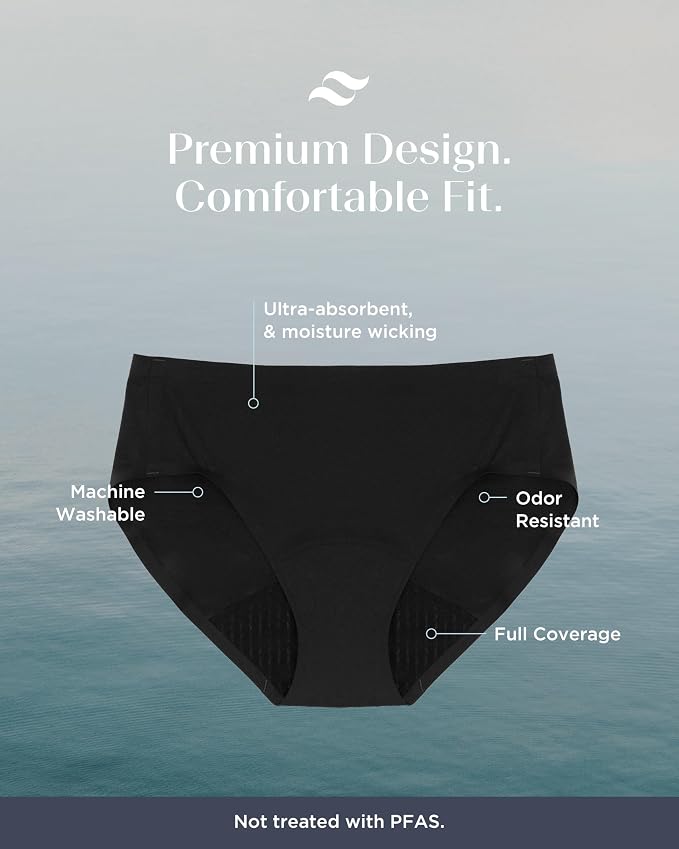 saalt Seamless Brief Leakproof Period Underwear for Women | Comfortable, Thin, and Keeps You Dry from All Leaks, Reusable & Washable Women's Period Underwear