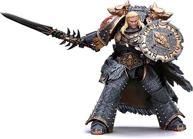 JOYTOY Warhammer 40K 1/18 Action Figure - Space Wolves Leman Russ Primarch of The VIth Legion - Collectible Display Model for Decor & Gifts - Birthday, Christmas, Character Figure - JT6137