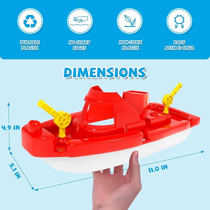 Toy Boats, 3 PCS Bath Toy Boat for Kids Explore Learn Play with Toy Boats Set Ideal for Kids Water Time