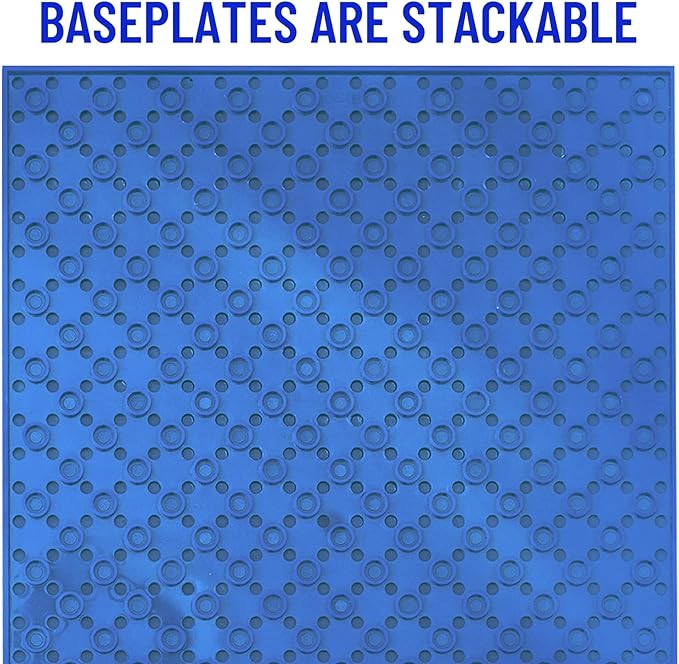 Strictly Briks Stackable Baseplates for Building Toy Pack - Compatible with Lego - 12-Pack, 6x6 in - Rainbow Color Baseplates