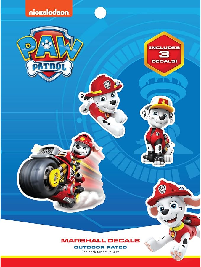 Paw Patrol Marshall Decals - Set of 3 Marshall Stickers for Kids and Adults - Vinyl Decals for Laptop, Tumbler, Water Bottle, Vehicles - Nickelodeon Stickers