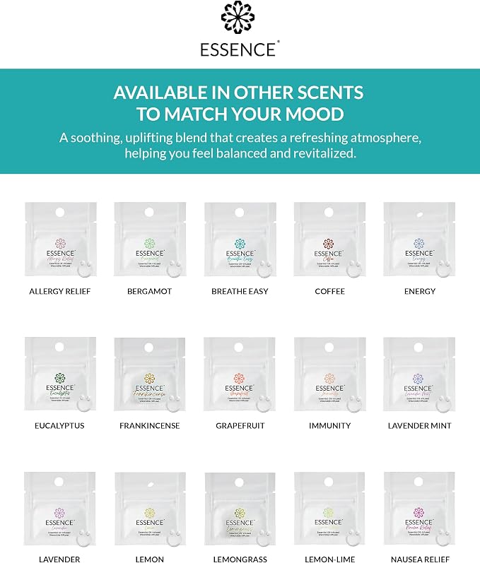 Essence Wearable Aromatherapy Nasal Diffuser – Breathe Easy Essential Oil Nose Ring Refresh Kit – Personal Scent Clip for Travel, Work & Everyday Use – Made in USA