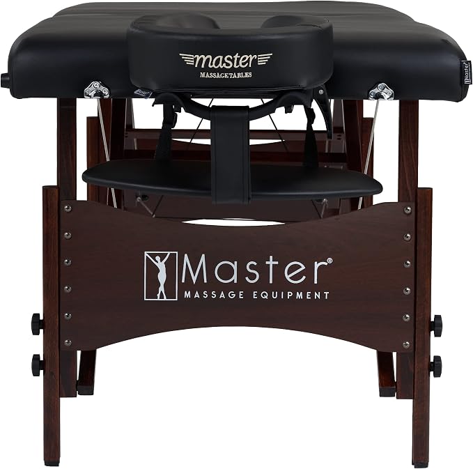 Master Massage 30" Roma Therma Top Heated Portable Massage Table, Wide Salon Spa Beauty Facial Bed with Adjustable Heating System, Face Pillow, and Carrying Bag (Black)