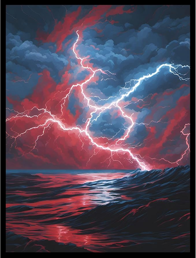 100ct Textured TCG/MTG Art Card Sleeves (Red/Blue Storm)