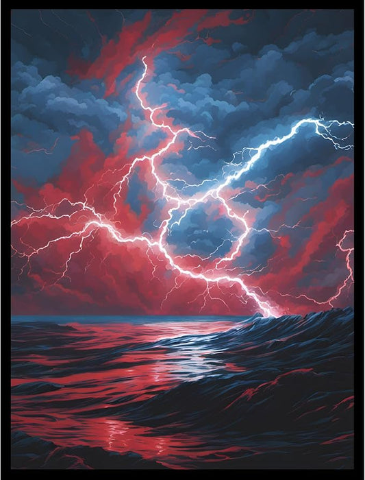 100ct Textured TCG/MTG Art Card Sleeves (Red/Blue Storm)