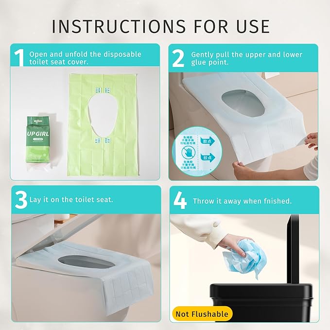 YOUNGTIME Toilet Seat Covers Disposable 40 Pack, Faster use-Sticker Free XL Waterproof Toilet Seat Cover for Adults and Kids Potty Training,Travel Accessories for Public Restrooms,Airplane(Colorful)