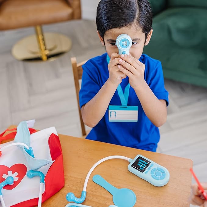 Melissa & Doug Get Well Doctor’s Kit Pretend Play Set – 25 Toy Pieces for Preschool Girls, Boys Doctor Role Play Set, Doctor Kit for Toddlers and Kids Ages 3+