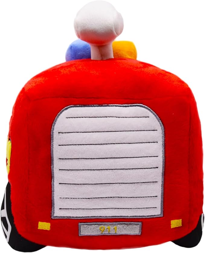 BABOLI Soft Fire Engine Stuffed Special Vehicle Plush Fire Truck Cuddly Rescue Vehicle Toy Sweet Gifts for Kids Present for Birthday or Stuff Collection 10 Inches (Fire Engine)