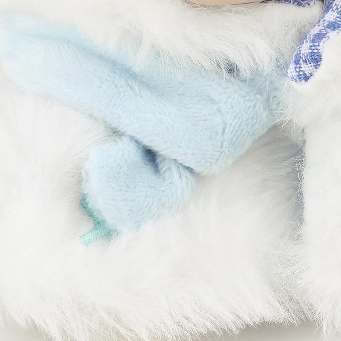 Plush Doll Clothes for Labubu - Cute Animal 17cm Doll Clothing, Premium Doll Accessories Clothes for Collectors or Display - Kawaii White Cat Plush Cape Costume (No Dolls)