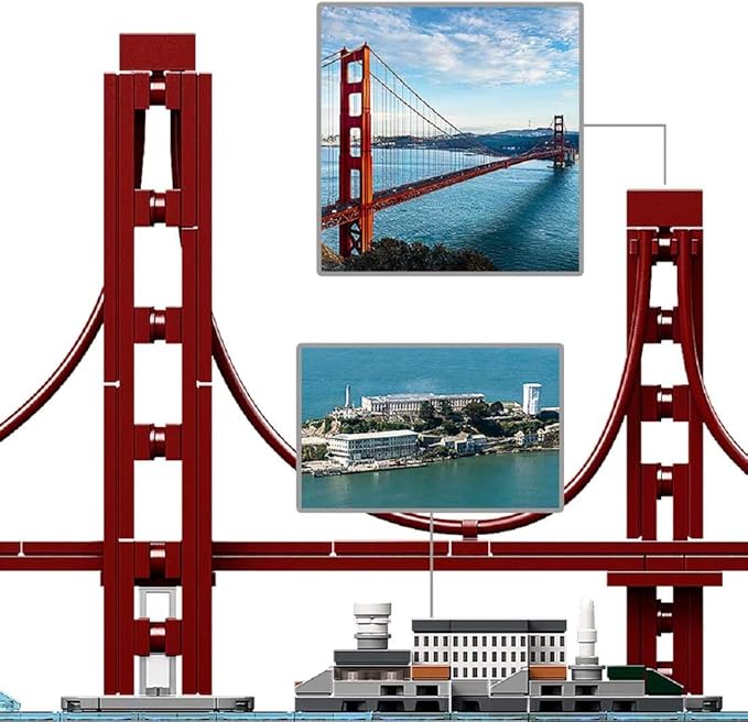 LEGO Architecture Skyline Collection 21043 San Francisco Building Kit Includes Alcatraz Model, Golden Gate Bridge and Other San Francisco Architectural Landmarks (565 Pieces)