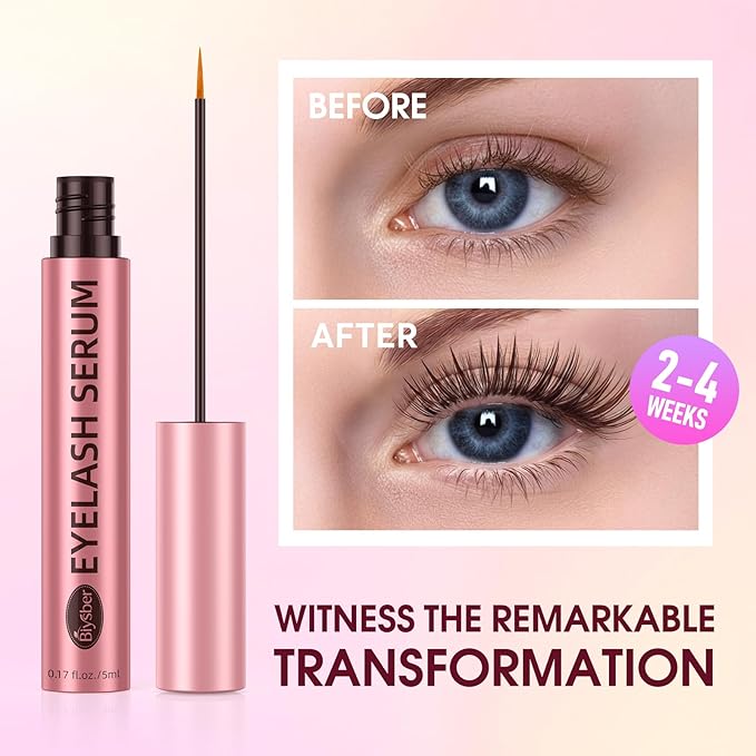 Lash Serum for Eyelash Growth: Premium Eyelash Growth Serum with Advanced Formula to Boost Longer Fuller and Thicker Lashes and Eyebrows - Gentle & Vegan for Sensitive Eyes