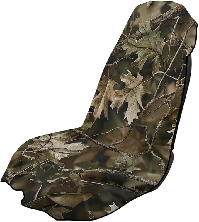 INSTANTARTS Hunting Camo Forest Towel Car Seat Covers Sports Car Towel Mat for Yoga and Travel Car Seat Towel