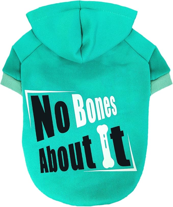 Jecikelon Winter Printed Dog Hoodies Sweatshirts Warm Clothes for Small Dogs Chihuahua Coat Puppy Clothing Cat Custume (Cyan, X-Large)