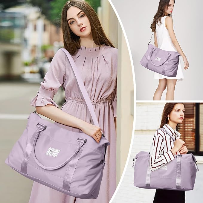 Travel Duffel Bag, Carry On Overnight Weekender Bags for Women | Travel Bag with Wet Pocket & Trolley Sleeve, For Spirit Airlines 18x14x8 Personal Item Bag