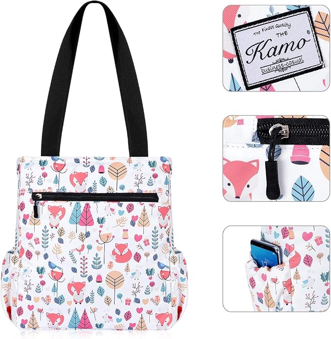 KAMO Floral Tote Bag - Waterproof Lightweight Handbags Travel Shoulder Bag for Hiking Yoga Gym Swimming Travel Beach