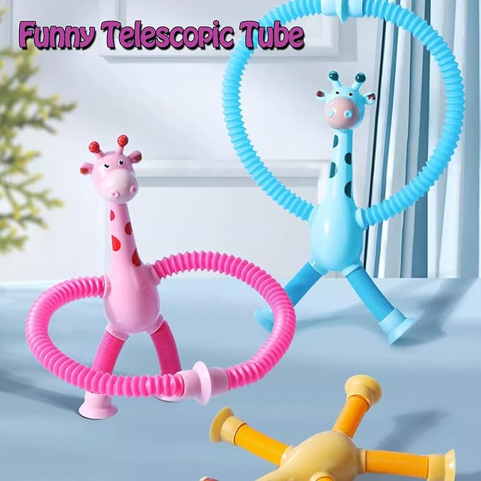 20 Pack Telescopic Suction Cup Giraffe Toy, Stretchy Giraffe SuctionAnimal Autism Sensory Toy for Toddlers, Travel Essential, Educational Classroom Treasure Box, Stretchy Giraffe Party Favors