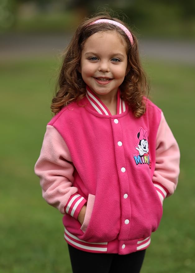 Disney Minnie Mickey Stitch Princess Frozen Marvel Jacket Lightweight Coat Button up Color Block Sweatshirt Sizes 2-14 Years