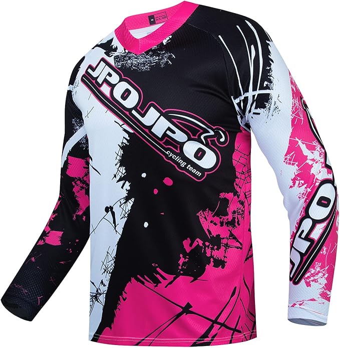 Boy Girl Cycling Jersey Kids Mountain Bike Motocross Long Sleeve Shirt Biking Tops 4-14 Years