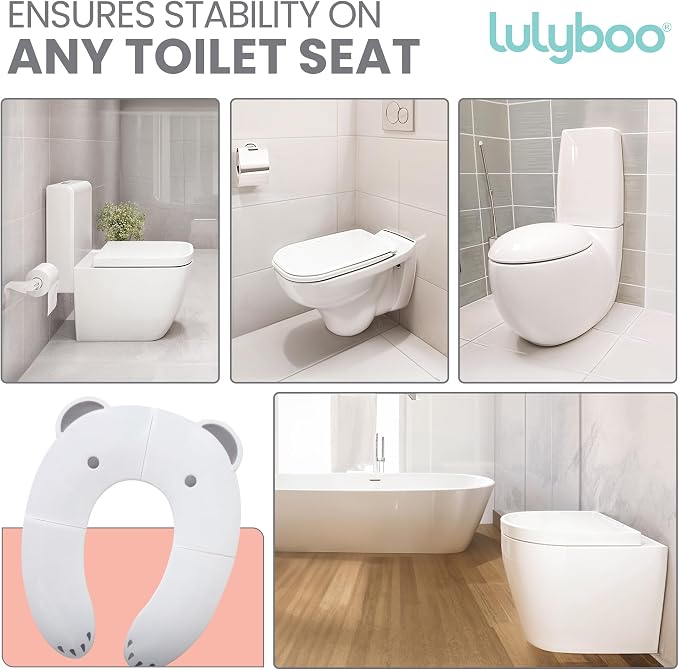 Lulyboo Non-Slip Folding Travel Potty Seat for Toddlers & Kids - Compact, Safe, Easy to Clean, Fits Most Toilets, Comfortable Design, Includes Carry Bag, Ideal for Potty Training & On-the-Go Parents