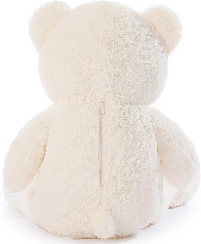 Poutmac 47 inch Giant Teddy Bear Stuffed Animal White Big Plush Teddy Bear Valentine's Gift for Girlfriend Soft Stuffed Bear Animals for Christmas,Birthday,Mother's Day