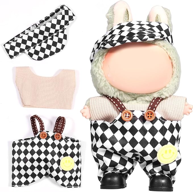 AICase for 17cm Doll Clothes/Outfit,Clothing Set for 17cm Doll,3 Piece Set Hat Clothing,Boys and Girls Stylish Adorable Clothes Accessories _04