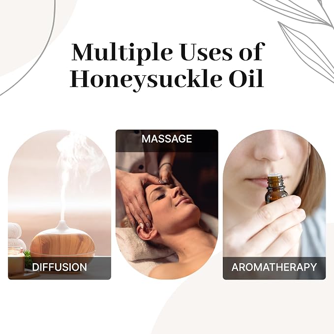 Honeysuckle Essential Oil – 100% Pure & Natural, Organic Honeysuckle Oil for Skin, Hair, Body & Massage – Premium Fragrance Oil (10ml, Amber Glass Bottle)