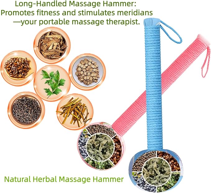 Body Massage Hammer, Manual Back Massager Tool for Body Relief | This Mugwort Massage Hammer Eases Back, Neck & Shoulder Muscle Tension, Perfect for Daily Relaxation at Home and Office