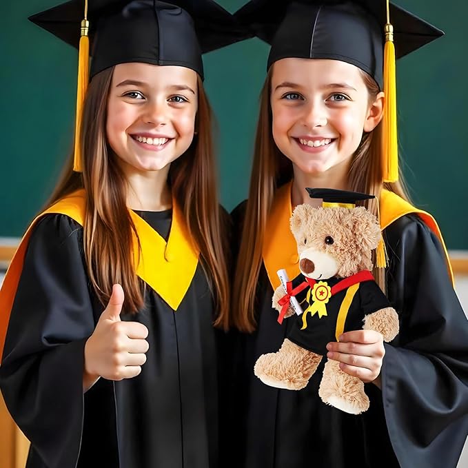 Set of 1 Graduation Teddy Bear Clothes Cap & Gow Outfit Fits Make Your Own Most 8" - 13" Bear Plush Stuffed Animal Outfit Pet Dog Doll Cap and Gown Build a Bear Clothes(Graduation E, Fit 8"-13")