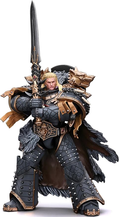 JOYTOY Warhammer 40K 1/18 Action Figure - Space Wolves Leman Russ Primarch of The VIth Legion - Collectible Display Model for Decor & Gifts - Birthday, Christmas, Character Figure - JT6137