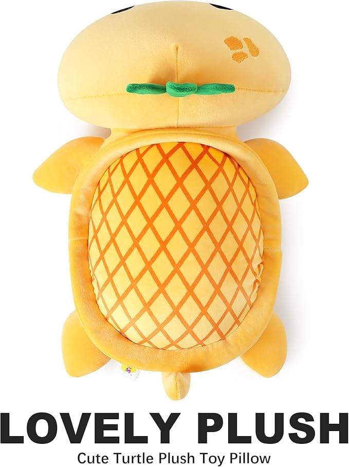 Onsoyours Turtle Plush Cute Pineapple Soft Stuffed Animal Turtle Plush Pillow, Tortoise Kawaii Pineapple Plushie Toy for Kids (Pineapple Turtle, 13")