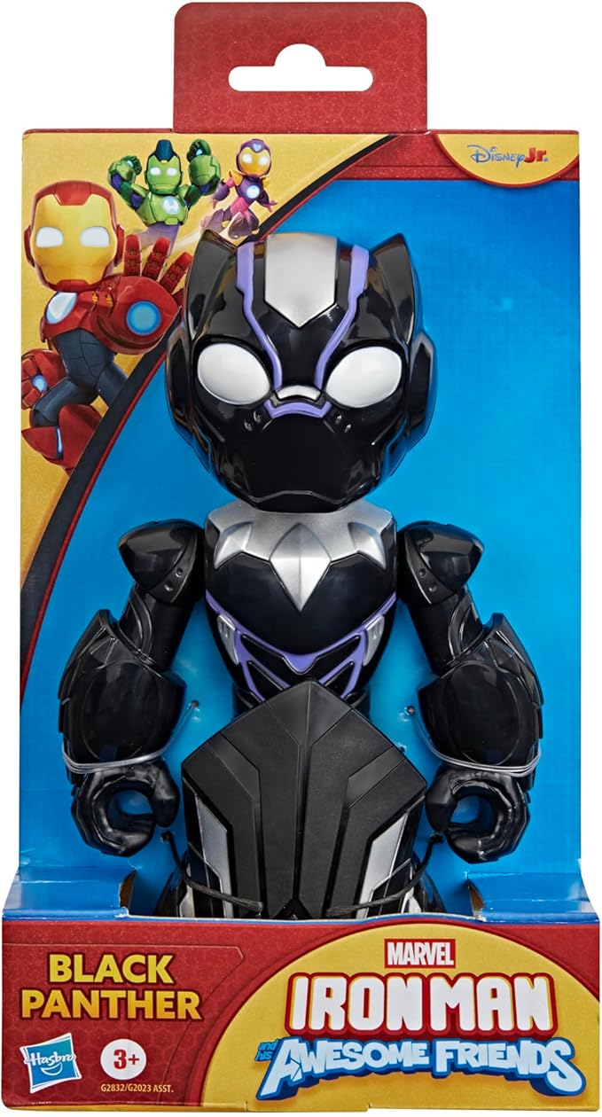 IRON MAN AND HIS AWESOME FRIENDS Marvel Supersized Black Panther Action Figure, 9-Inch (22.8 CM) Super Hero Toys for Kids, Ages 3+