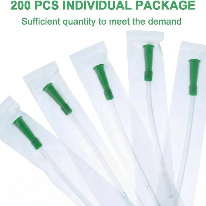 Nuanchu PVC Replacement Tubings Supplies Tubes Kit Clear Replacements Hose with Flexible Rounded End for Smooth Insert(12 FR,200 Pieces)