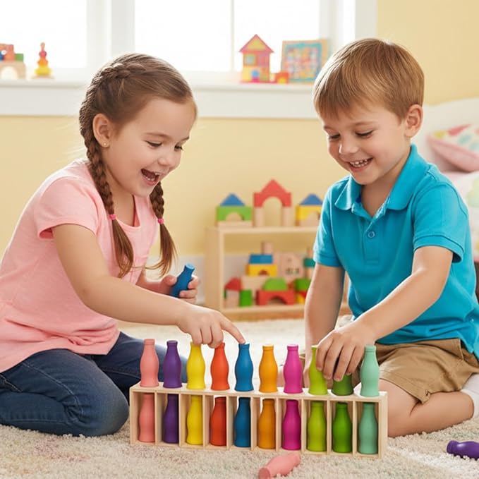 Bottle Color Match Game, Fun Family Board Game for Kids 8-12, 2-4 Player Bottle Collision Game for Kids and Adults, Perfect for Travel Camping Holidays Party Night