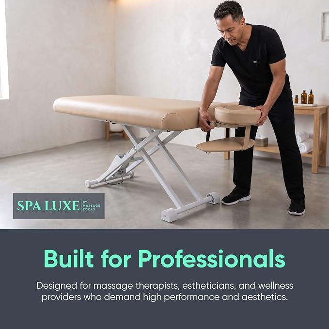 Electric Massage, Spa, and Treatment Table - Quiet German Motors, Adjustable Height and Foot Control, ADA Compliant Treatment Table for Esthetician, Massage Therapists and Spa Professionals