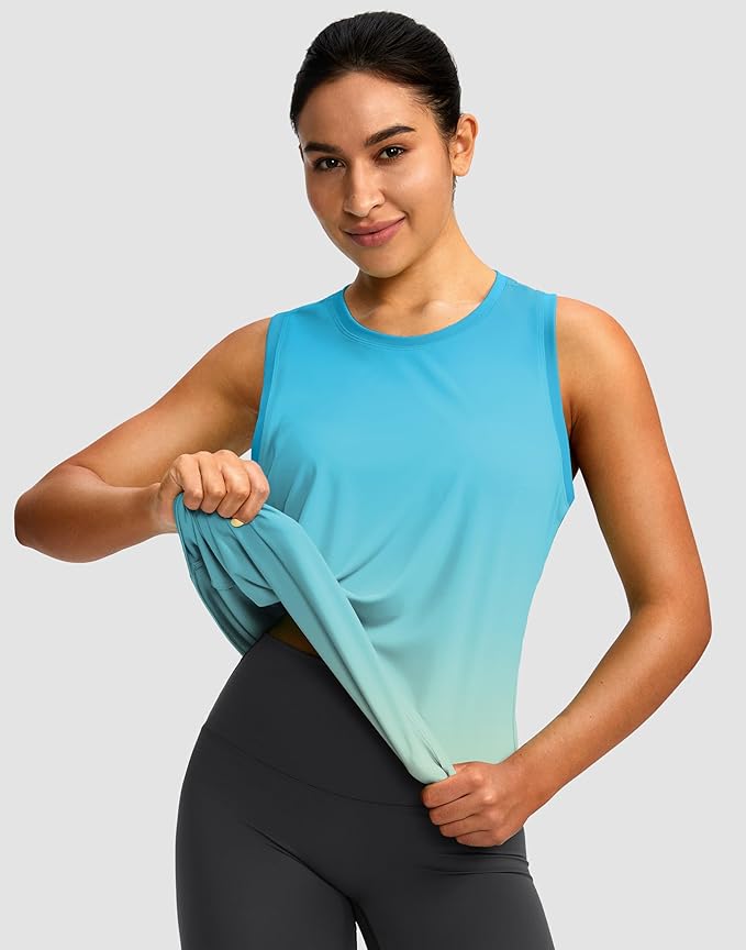 Women's Workout Tops Racerback Athletic Tank Tops Sleeveless Loose Fit Yoga Running Gym Shirts for Women
