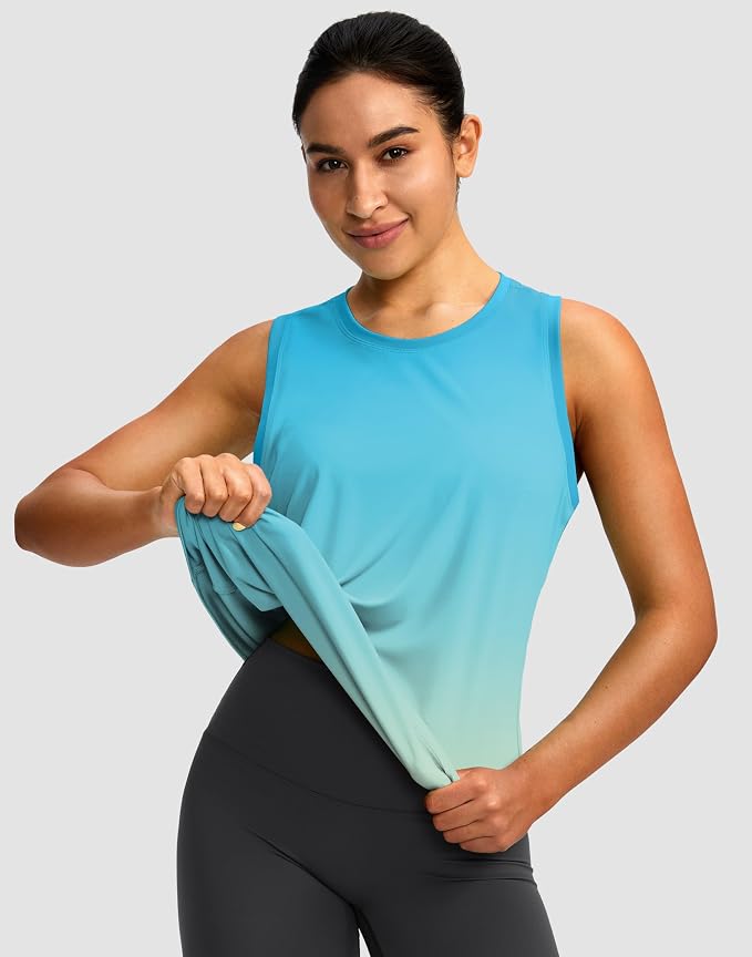 Women's Workout Tops Racerback Athletic Tank Tops Sleeveless Loose Fit Yoga Running Gym Shirts for Women