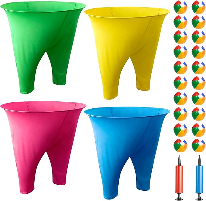 Granny Pants Yard Game, Outdoor Game with Bouncy Ball and Air Pump, Team Relay Family Reunion Party Field Game