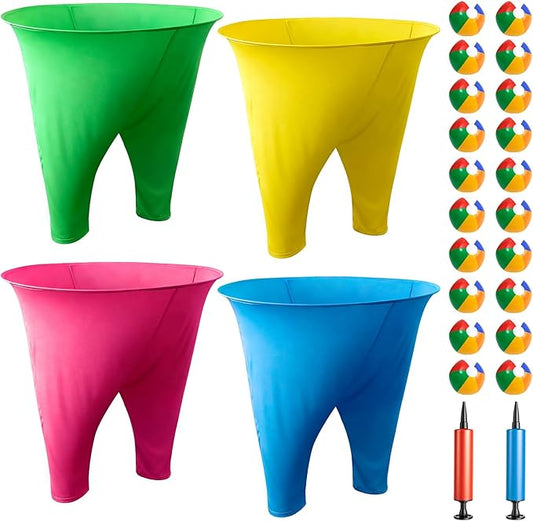 Granny Pants Yard Game, Outdoor Game with Bouncy Ball and Air Pump, Team Relay Family Reunion Party Field Game