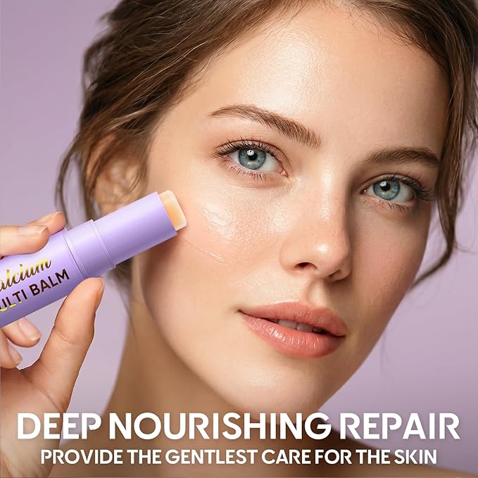 Calcium Multi Balm Stick - Collagen Moisturizing Cream Stick for Hydrating and Firming - Suitable for Eyes, Neck, and Face