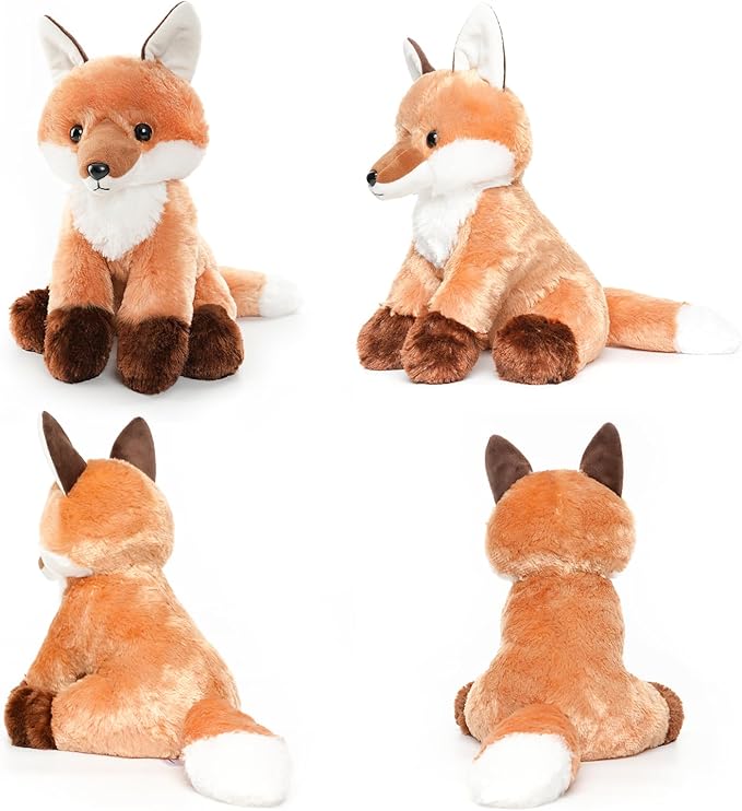 Cute Fox Stuffed Animal Plush Toy with Big Soft Tail for Kids Boys Girls Birthday Bedtime Gift, 13 inches
