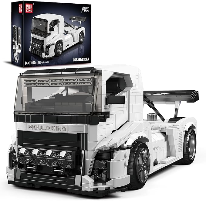 Mould King 10036 Tractor Truck Building Set, MOC City Semi Truck Building Blocks Set to Build, Gift for Age 14+/Adult Collections Enthusiasts(1604+ Pieces, Static Version)