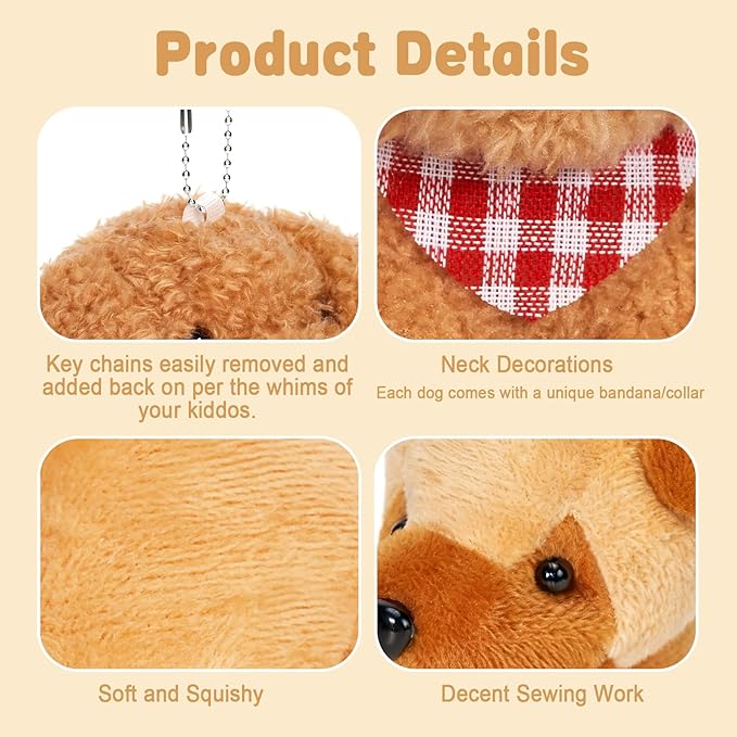 Niceup Small Dog Stuffed Animals Kids Plush Puppy Stocking Stuffers Party Favors Bulk Dog Paw Adoption Class Pet Puppy Toys Doll for Party Bag Goodie Bag Stuffer Gift Fillers (12)