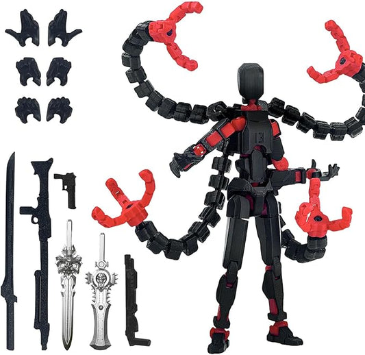 Assembly Completed T13 Action Figure 3D Printed Multi-Jointed Movable T13 Lucky 13 Dummy 13 Nova 13 Robot 13 Action Figure Desktop Decorations for Game Lovers