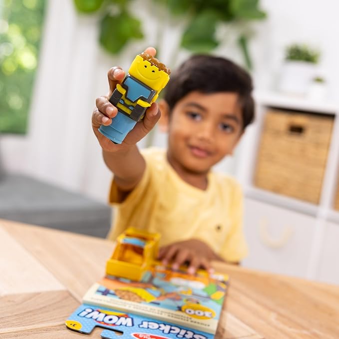 Melissa & Doug Sticker Wow!™ Bulldozer Bundle: 24-Page Activity Book, Refillable Sticker Stamper, Mini Pad, 500 Stickers, Arts and Crafts for Kids Ages 3+