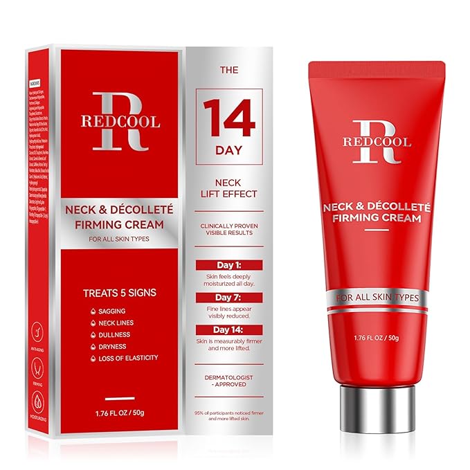 Retinol Neck Firming Cream – Neck Cream for Firming and Tightening, Skin Tightening Cream for Face, Tighten and Lift Neck Cream with Collagen & Hyaluronic Acid, Anti-Aging Moisturizer 1.76 oz