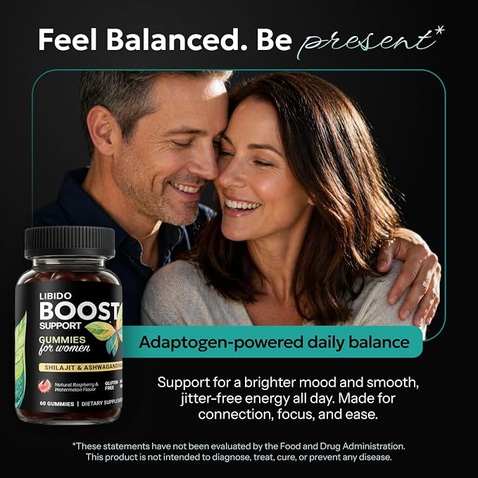 Libido Support for Women Gummies - Fast Acting Intimacy and Mood Support Libido Gummies for Women with Shilajit and Ashwagandha - 60 Ct